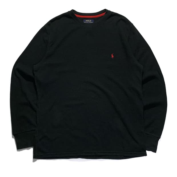 폴로 블랙 와플 롱슬리브