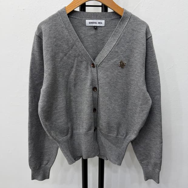 정품) 제너럴아이디어 회색 가디건 S