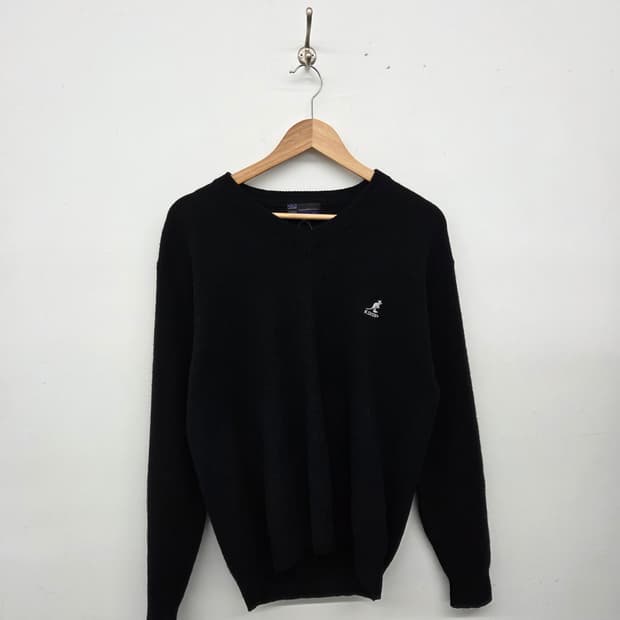 캉골 블랙 V넥 니트 남m