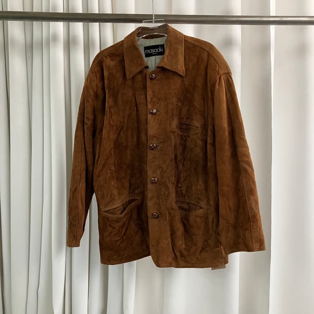 VTG 빈티지 브라운 디어 스킨 스웨이드 자켓 M