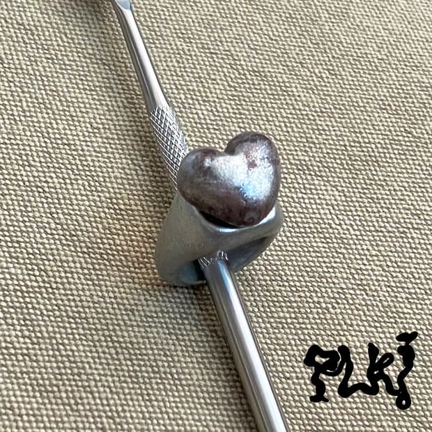 핸드메이드 스퀘어 반지 | 하트구미 스퀘어 실버 반지 | 하트반지  