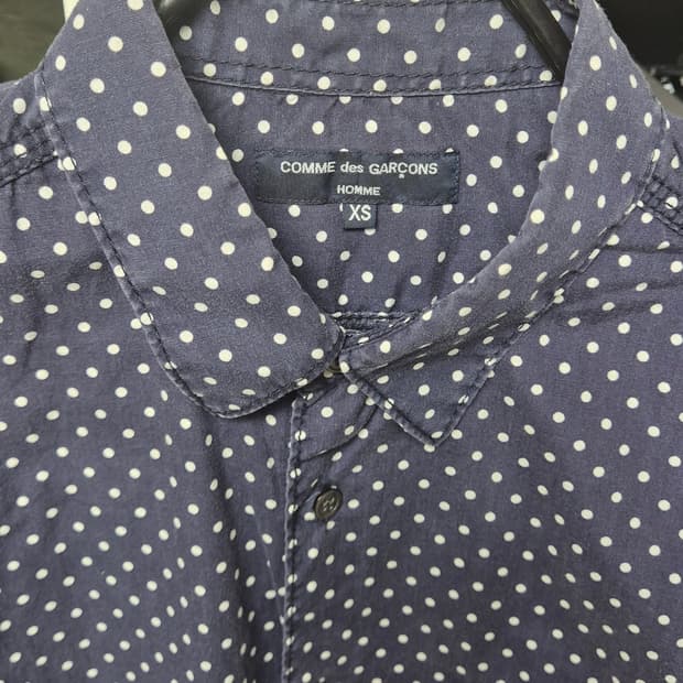 꼼데가르송 옴므 도트 셔츠 네이비 XS
