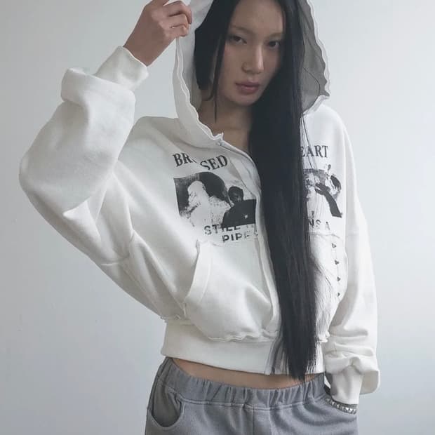 도그마엑스OVERSIZED ZIP-UP HOODIE WHITE