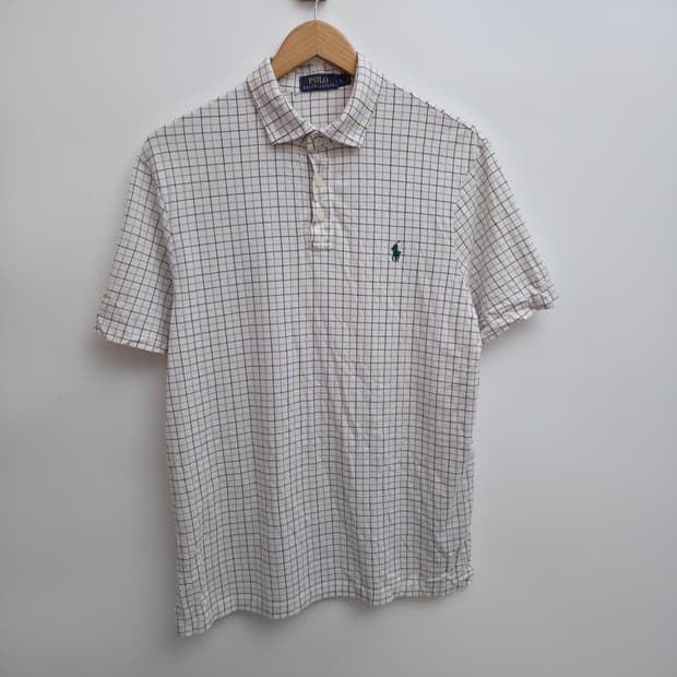 [L] 폴로 랄프로렌 체크 반팔 카라티