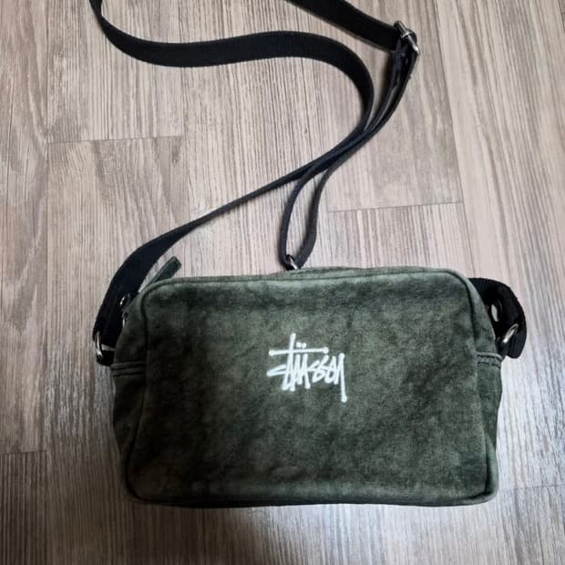 스투시 캔버스 사이드 파우치 워시드 블랙