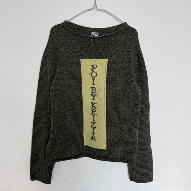 POI BY KRIZIA 카키 니트 스웨터