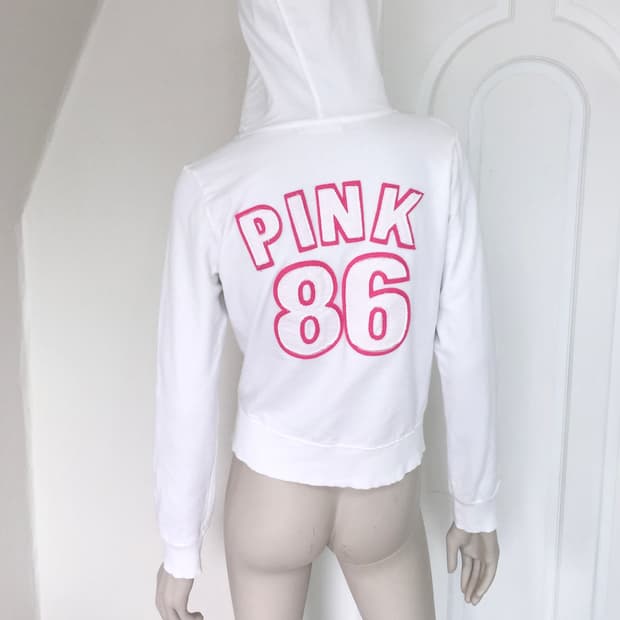 Pink Bold Number Patch Zip Hoodie