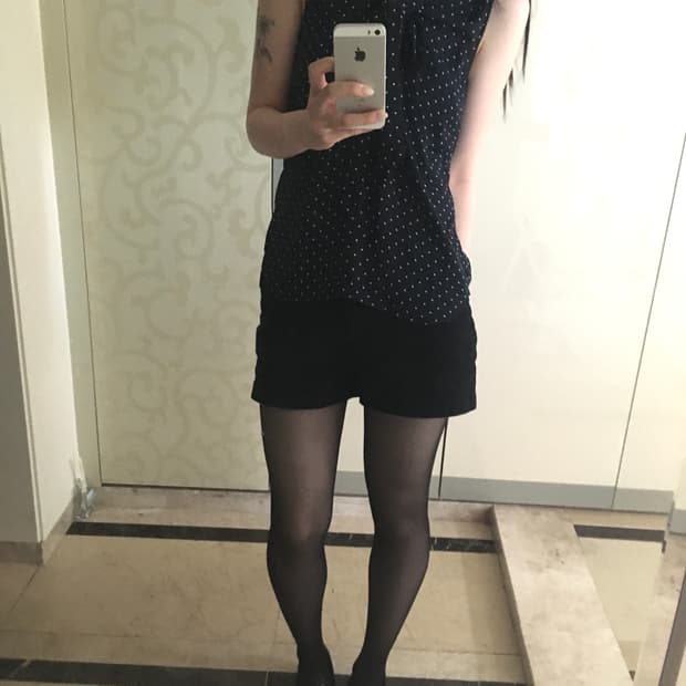 Vintage Navy Dot Tie sleeveless
