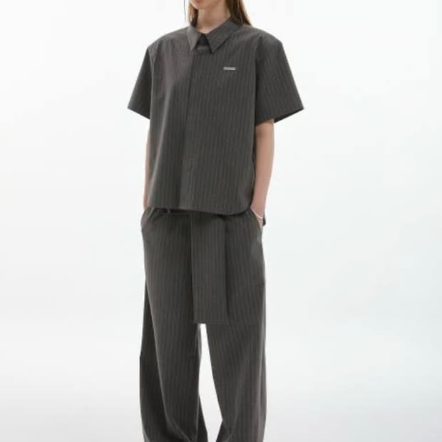 [2]ESC STUDIO SPACIOUS BELT 팬츠 그레이