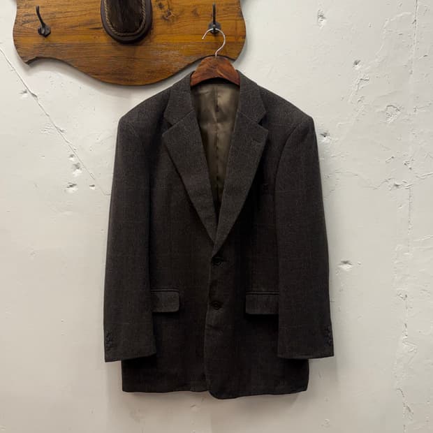 L) Cashmere 100% Check Tailored Jacket