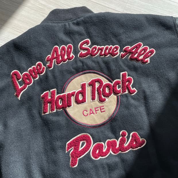 90s hard rock cafe varsity 하드락카페 바시티자켓