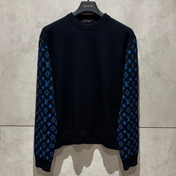 A+ / S (98) 루이비통 모노그램 믹스 캐시미어 니트 블랙 & 블루