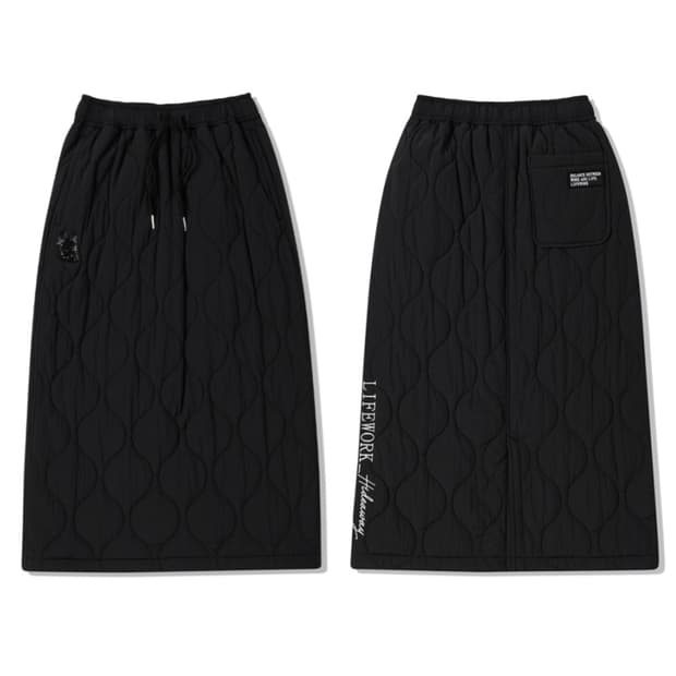 라이프워크 퀼팅 롱 누빔 스커트