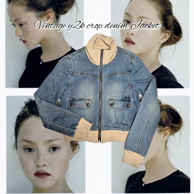 Vintage y2k crop denim Jacket