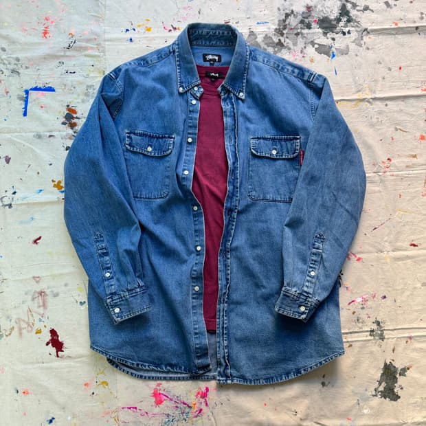 80s 스투시 데님 셔츠