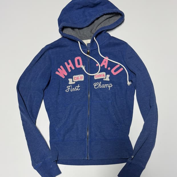 여성 후아유 핑크 스펠로고 트레이닝 후드집업