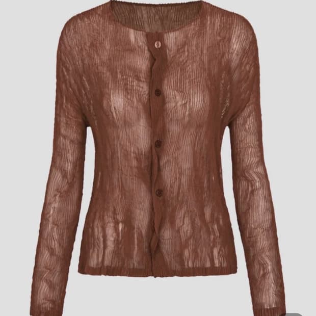 이세이미야케 24년9월 쉬폰 트위스트 리브스 브라운 셋트