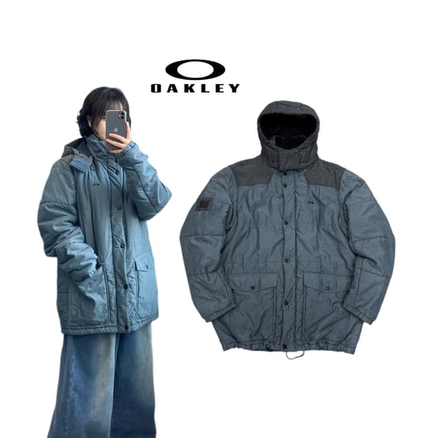 오클리 테크니컬 풀오버 써클로고 데님 패딩 