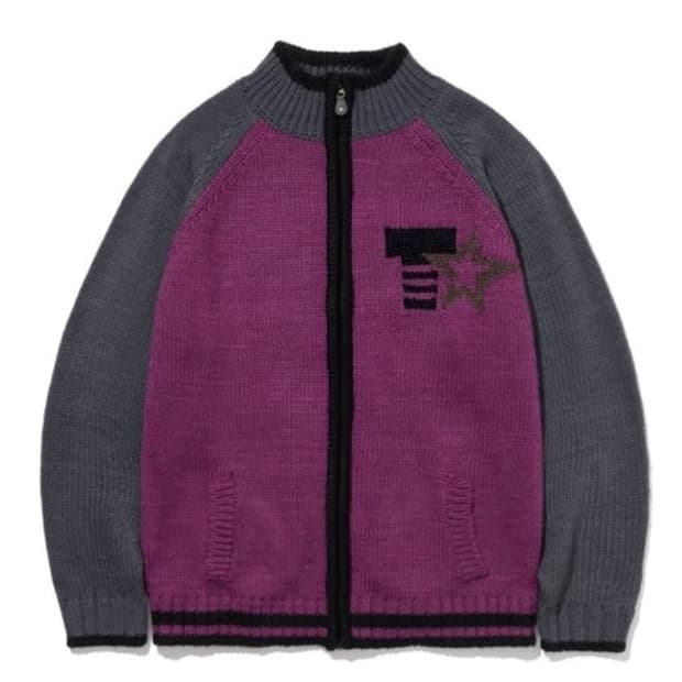 테켓 니트집업 L