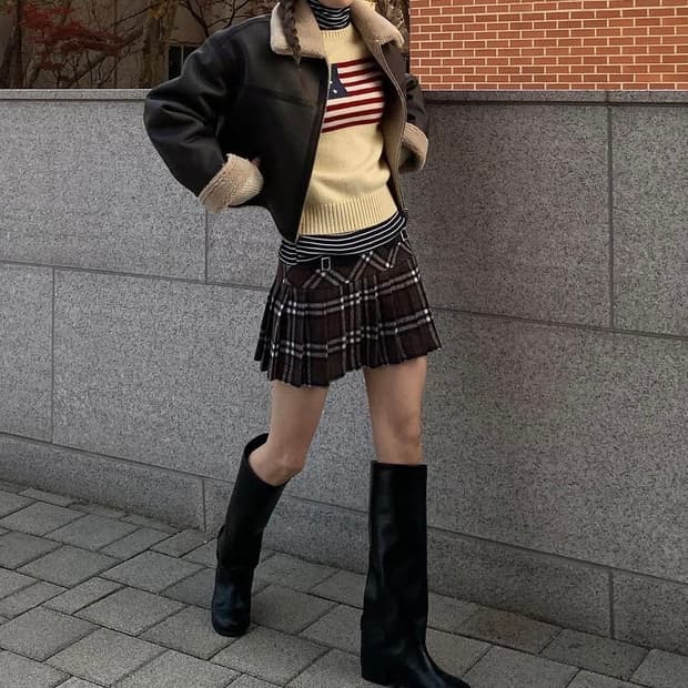 릿킴 PULL SHEARING JACKET 시어링자켓 레더자켓