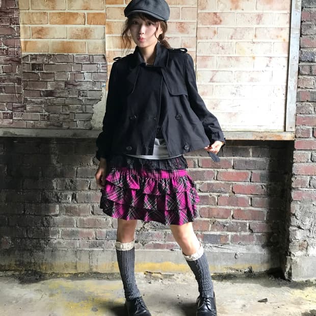 데일리 캐주얼 펑크 니혼진 블랙 코디세트