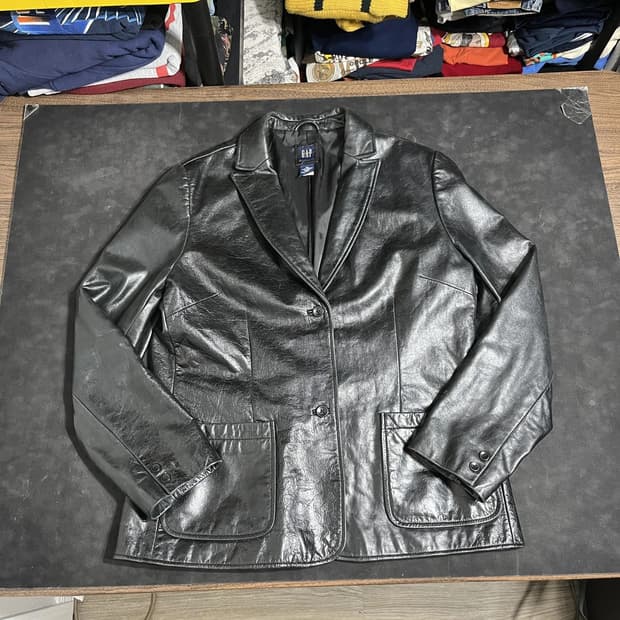 올드 갭 레더 블레이저 자켓