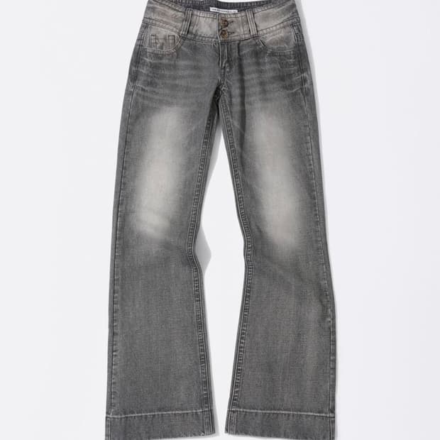 스컬프터 로우라이즈 데님 그레이