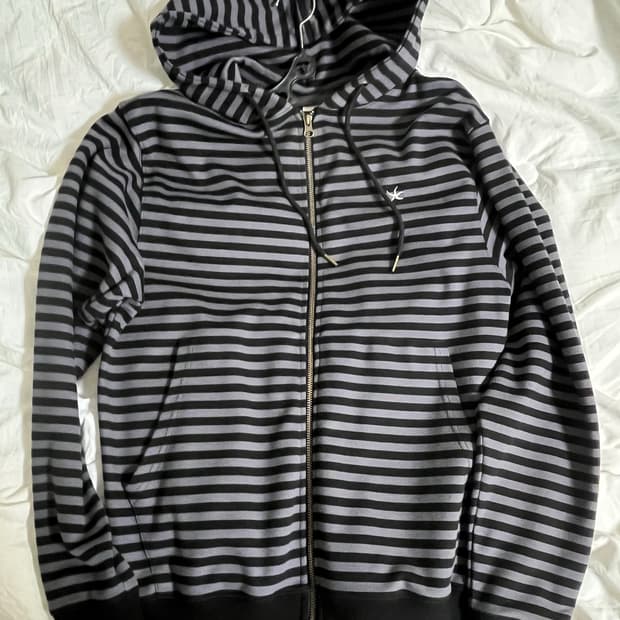 더콜디스트모먼트 스트라이프 후드집업 M