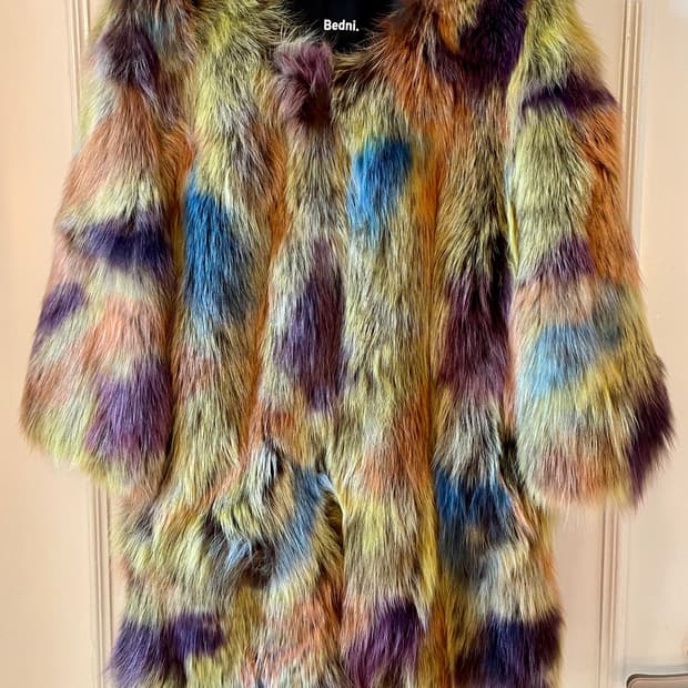 베드니(Bedni) 리얼 폭스 퍼 100% 멀티컬러 코트