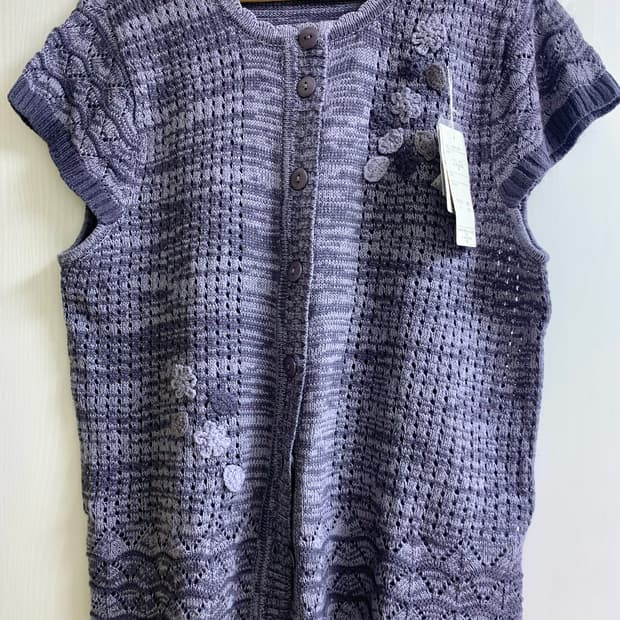 새상품)일본빈티지 레이어드 조끼 가디건