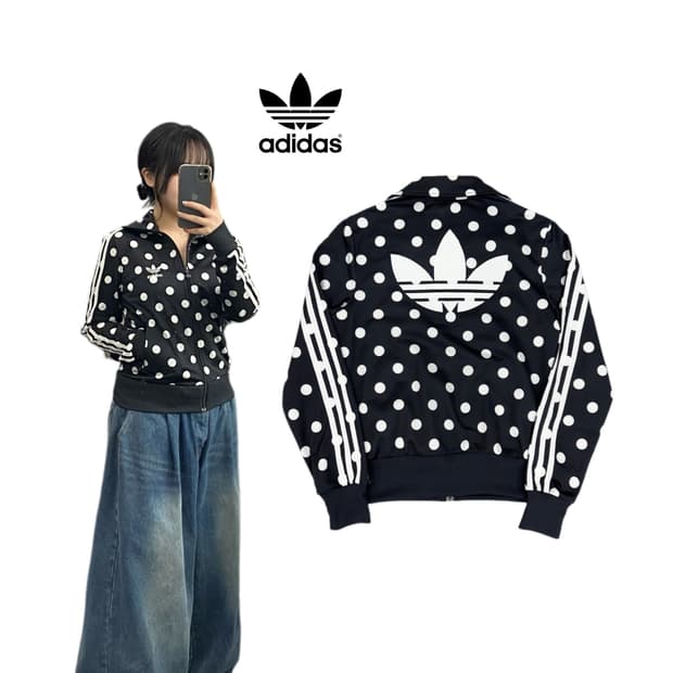 *나우아임영 착용* 아디다스 빅로고 파이어버드 도트 트랙탑 져지