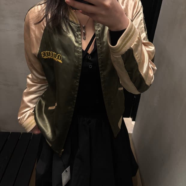 QUEUE 빈티지 블루종 자켓