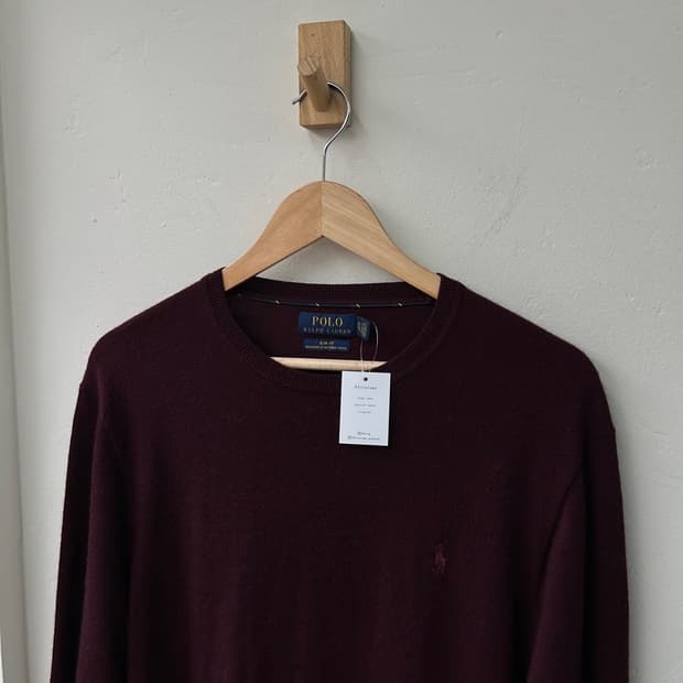 16590- 폴로 랄프로렌 버건디 울 니트 (메리노 울)