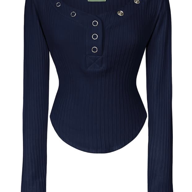 플리즈노팔로우 버니탑 네이비