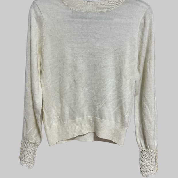 빈티지 어스뮤직 크로셰 진주 니트