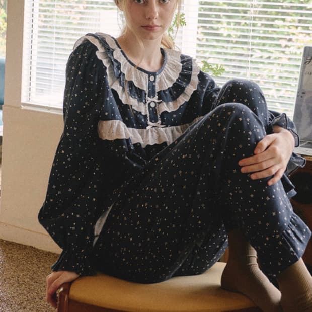 무신사 울랄라 파자마 잠옷 긴팔 레이스셔츠에이블리지그재그크림쉬인빈티지