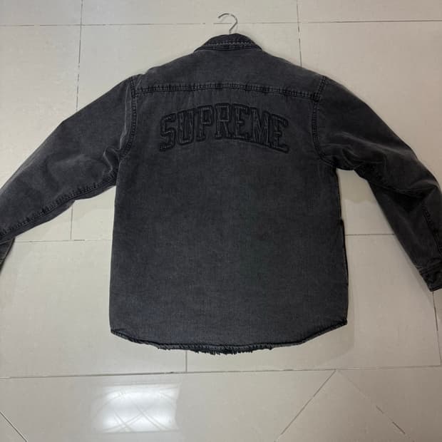 슈프림 포우 셔링 워크 데님셔츠 블랙 M