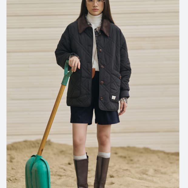 새상품)로브로브 퀼팅점퍼/ootj브라운팬츠