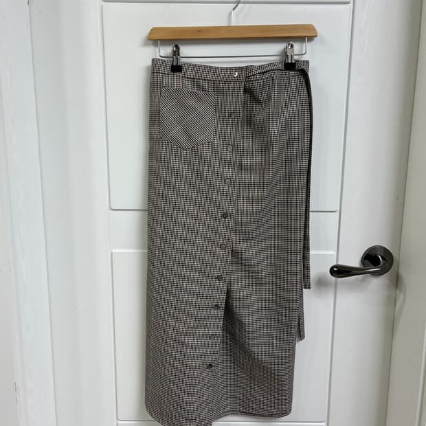 렉토 recto Check Wrapped Skirt 베이지