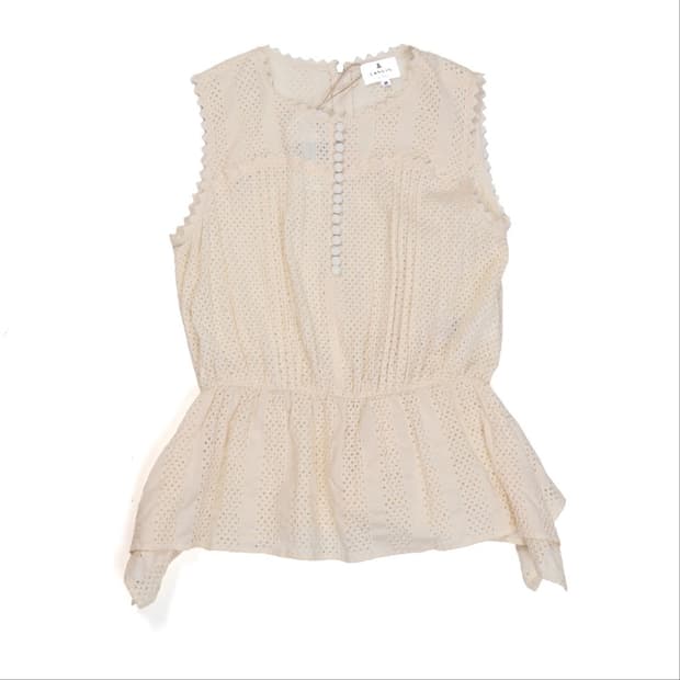 랑방 Lanvin Eyelet Lace Sleeveless Blouse