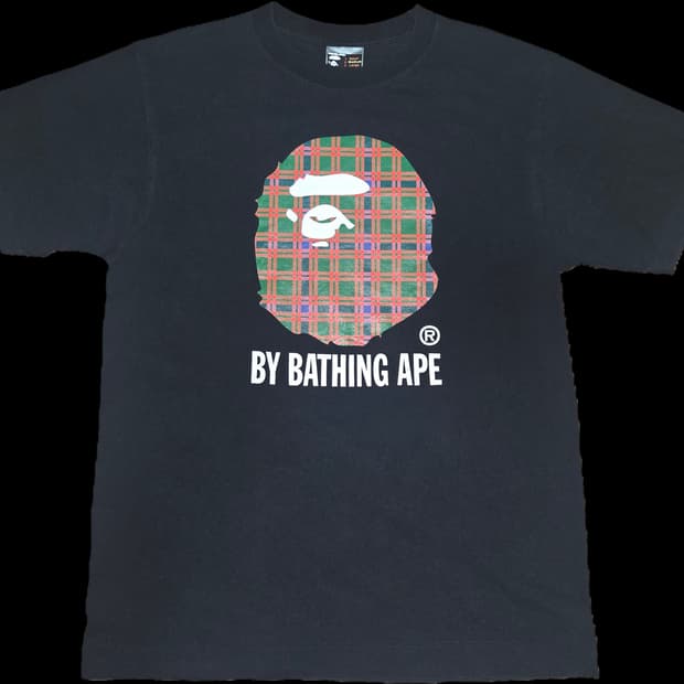 베이프 체크무늬 APE 반팔티 (구형택)