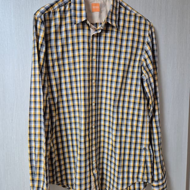 휴고보스 체크 셔츠 체크남방 M 남성