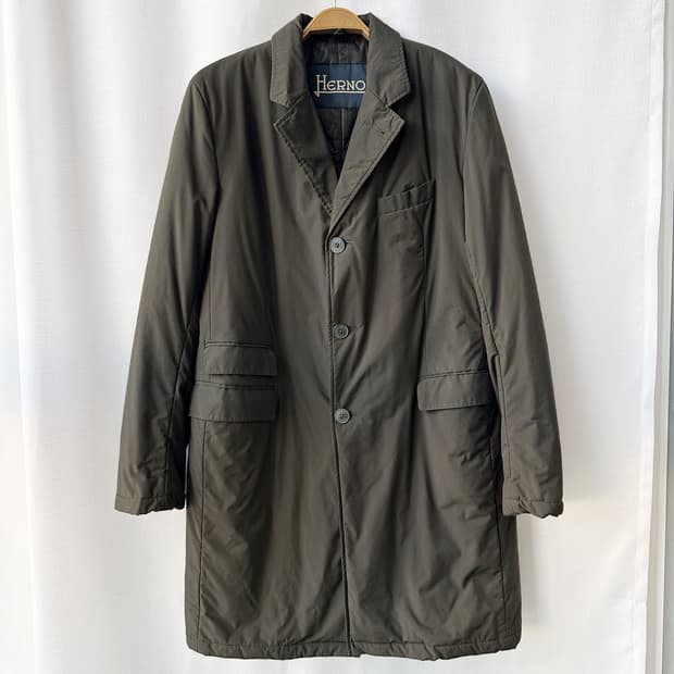 Herno 에르노 패디드 클래식 코트 카키 브라운 54