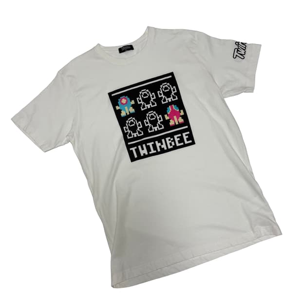 트윈비(THINBEE) 픽셀 아트 그래픽 화이트 티셔츠