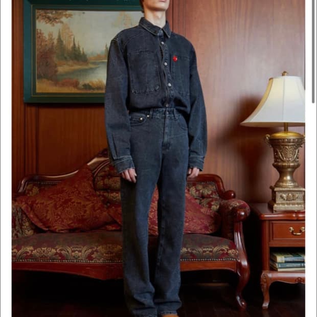 Stu 데님 셔츠 자켓 L