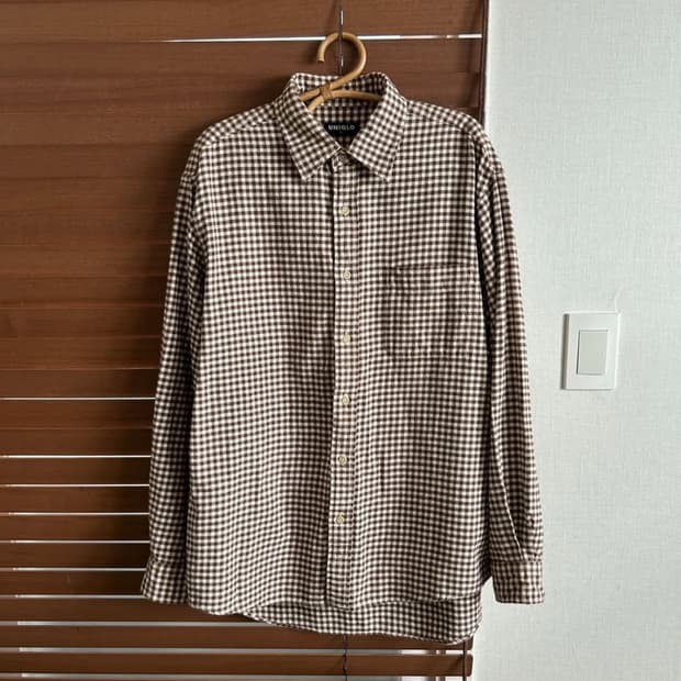 유니클로 빈티지 브라운 체크셔츠