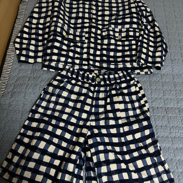 [상의XL/하의M] 유니클로 마르니 체크블록 자켓 팬츠 셋업