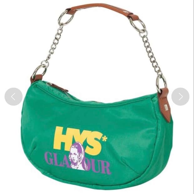 히스테릭 글래머 HYS 로고 나일론 체인 숄더백