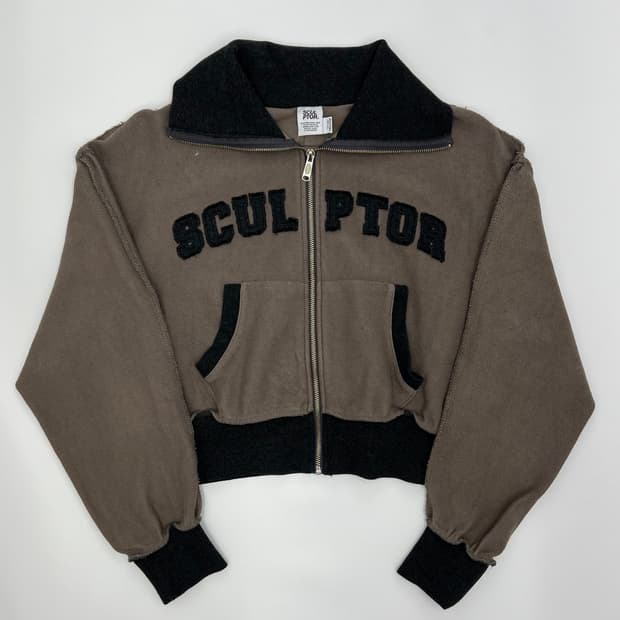 스컬프터 크롭 후드집업