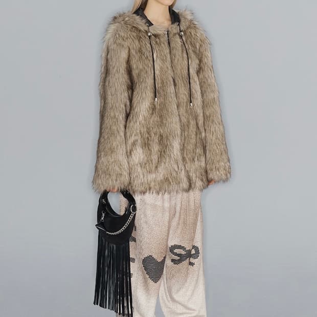 리버시블 퍼자켓 베이지 s